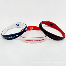 Marca de logotipo de cor personalizada da marca luminosa de pulseira requintada de bracelete de silicone para homens